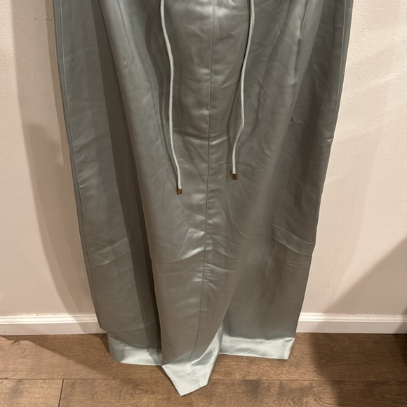 Free People Gia Green Satin Bodice Maxi Slinky Tie Back Slip Dress NWT size 2 - Picture 10 of 11